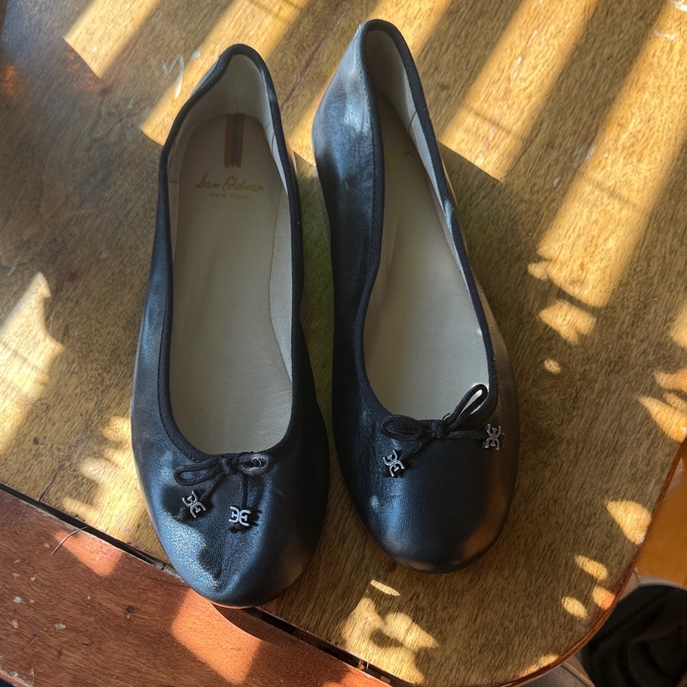 Sam Edelman Black Leather Flats